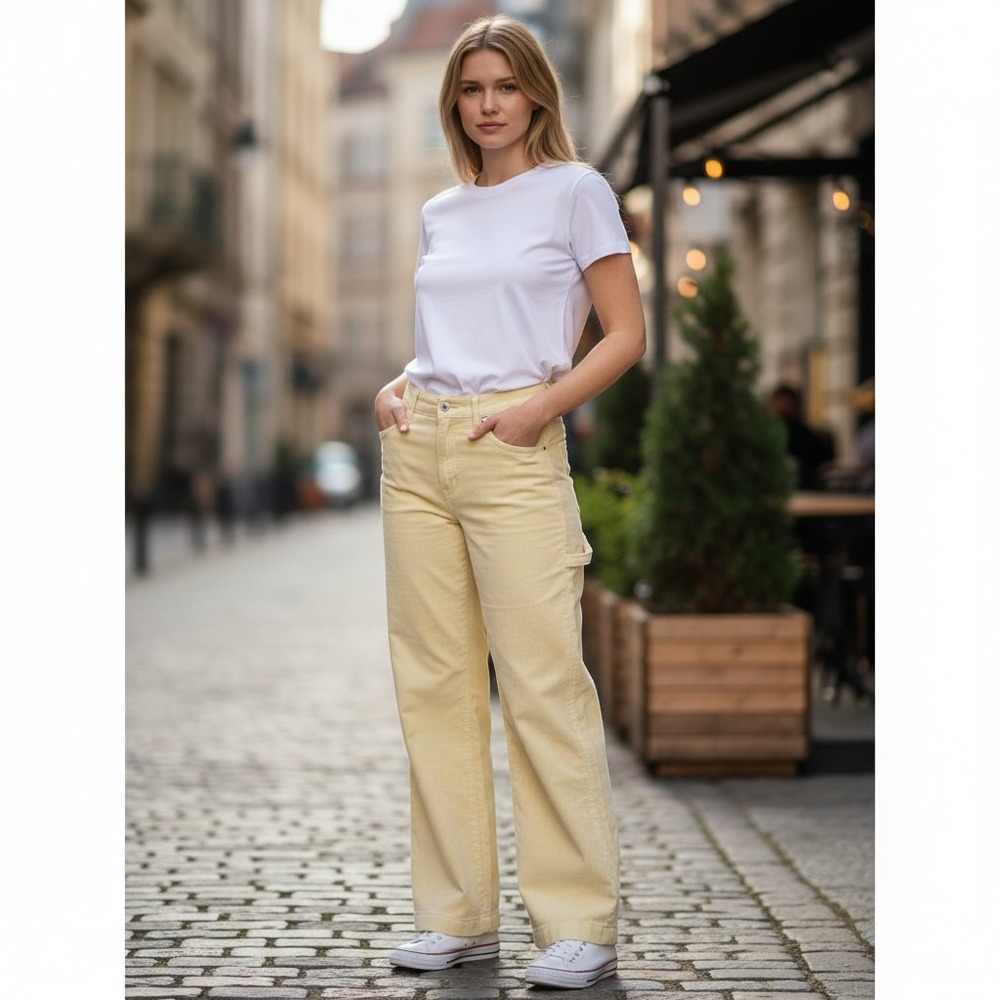 BDG Urban Outfitters Corduroy Carpenter Pants Wide Leg Yellow‎ Size 29